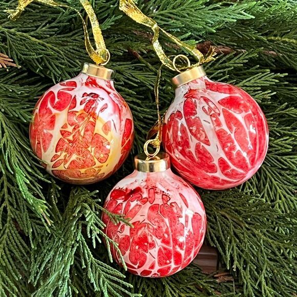 Hand Crafted Other - HANDCRAFTED Hand-Painted Porcelain Ornament (Set of 3)